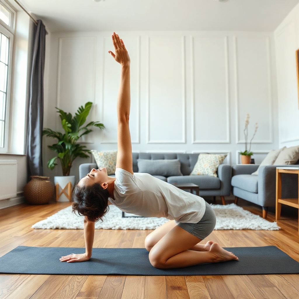 Person stretching on a yoga mat